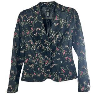 Good Clothes Embroidered Corduroy Blazer Black Size Small